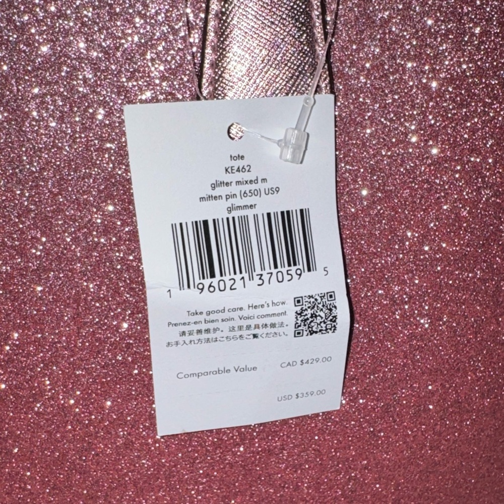 NWT Kate Spade Pink Glitter Tote Bag - Picture 7 of 7